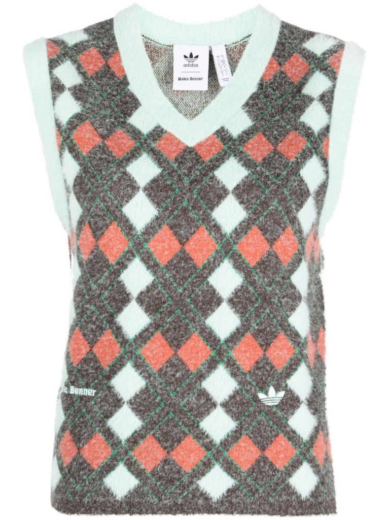 Multicolour Argyle Knit Vest