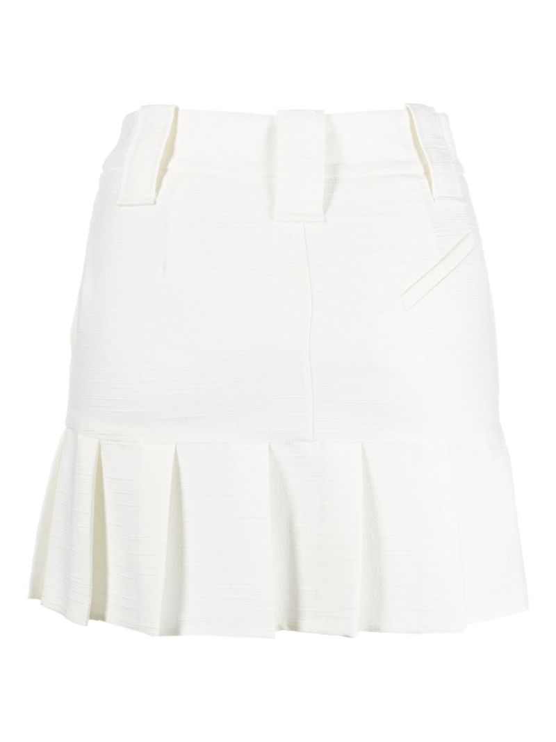 White Slub Mini Skirt