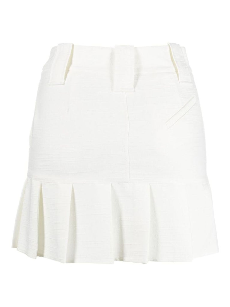 White Slub Mini Skirt