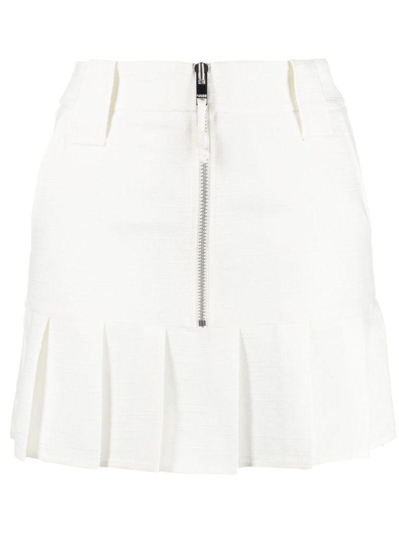 White Slub Mini Skirt