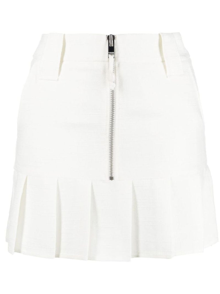 White Slub Mini Skirt