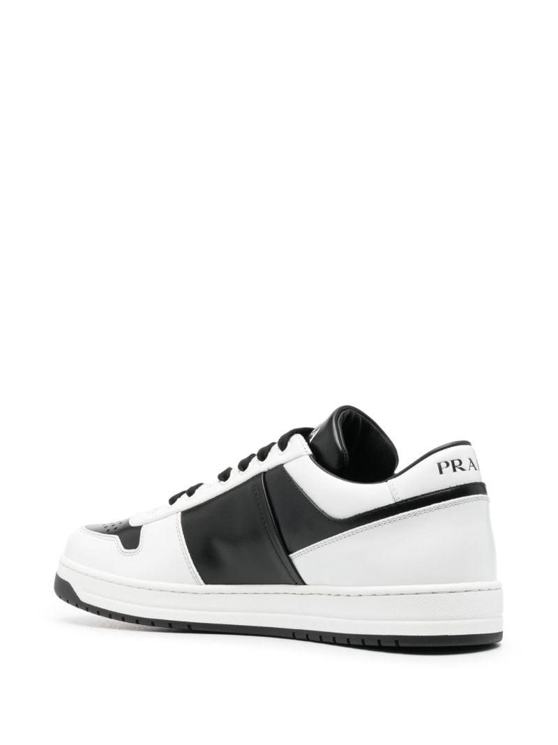 Black Downdown Low-top Leather Sneakers