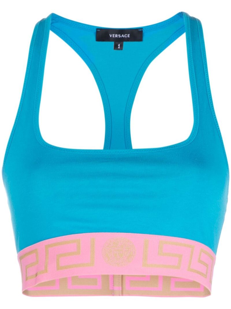 Blue Greca Border Bralette