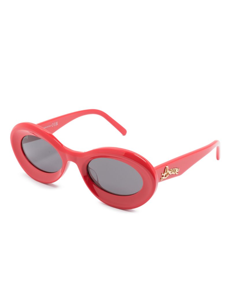 X Paula's Ibiza Red Loop Oval-frame Sunglasses