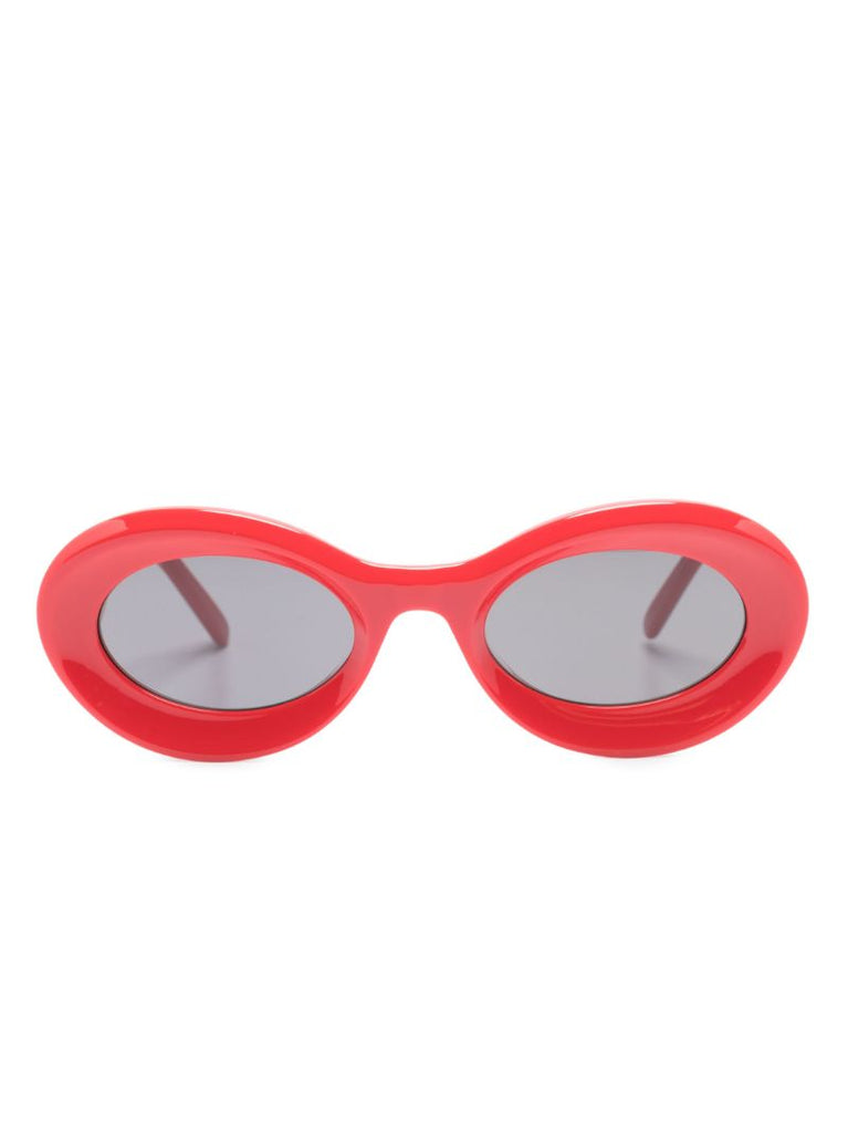 X Paula's Ibiza Red Loop Oval-frame Sunglasses