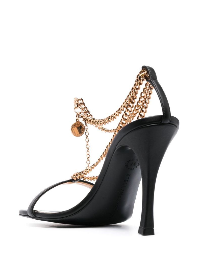 Black Stella 100 Chain Sandals