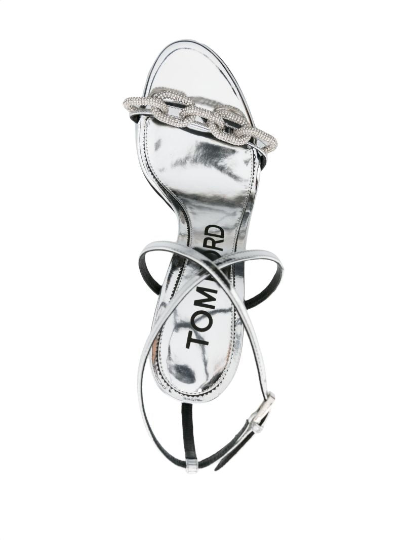 Silver 105 Metallic-leather Sandals