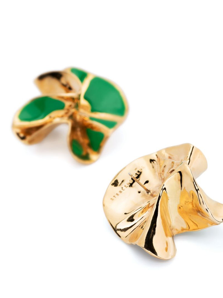 Gold-plated Delphinium Enamel Stud Earrings