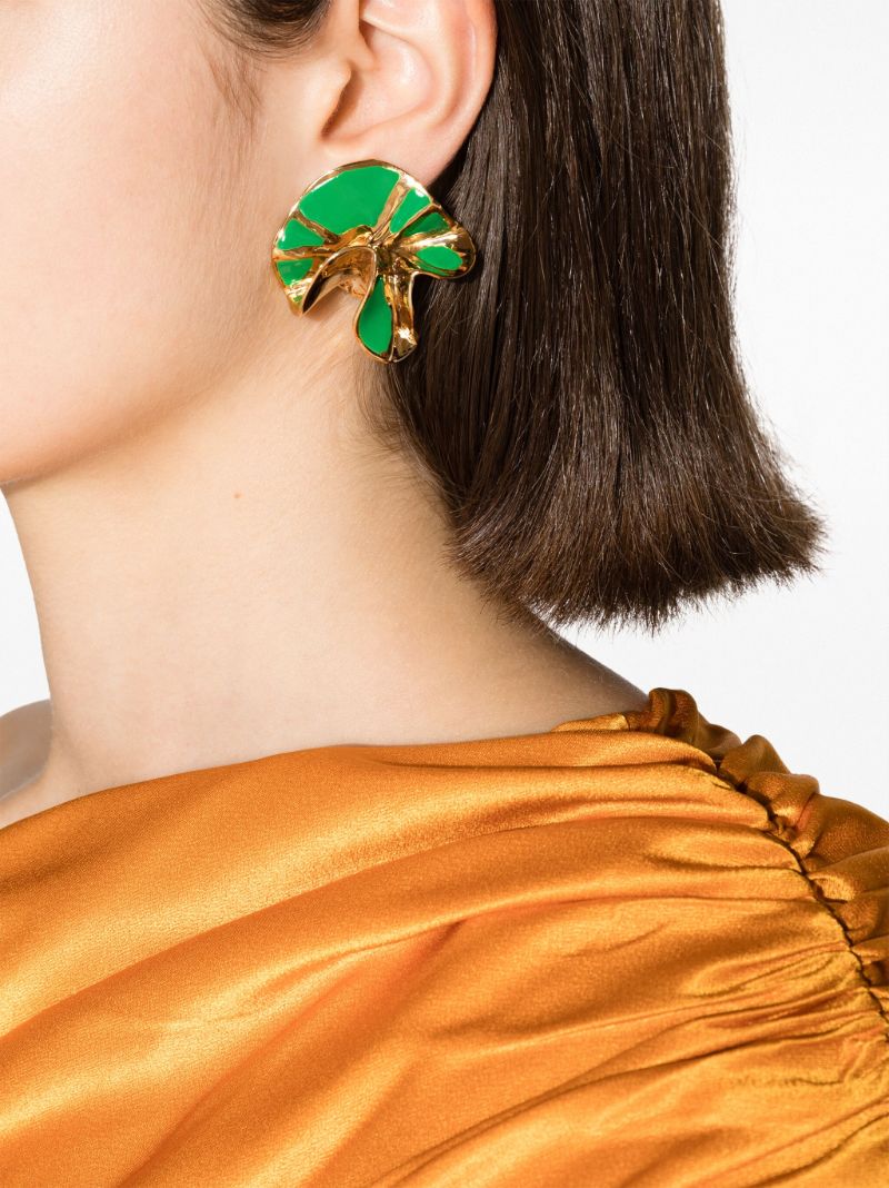Gold-plated Delphinium Enamel Stud Earrings