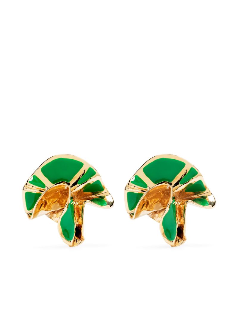 Gold-plated Delphinium Enamel Stud Earrings