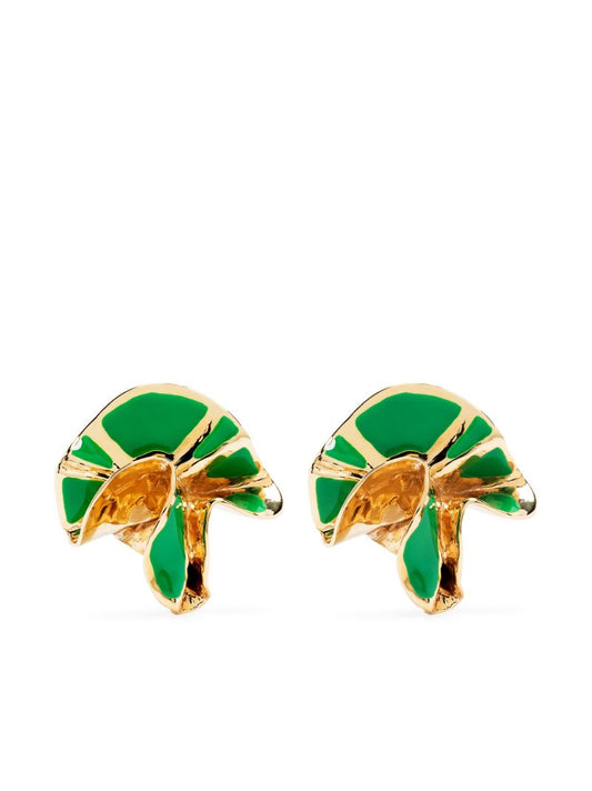 Gold-plated Delphinium Enamel Stud Earrings
