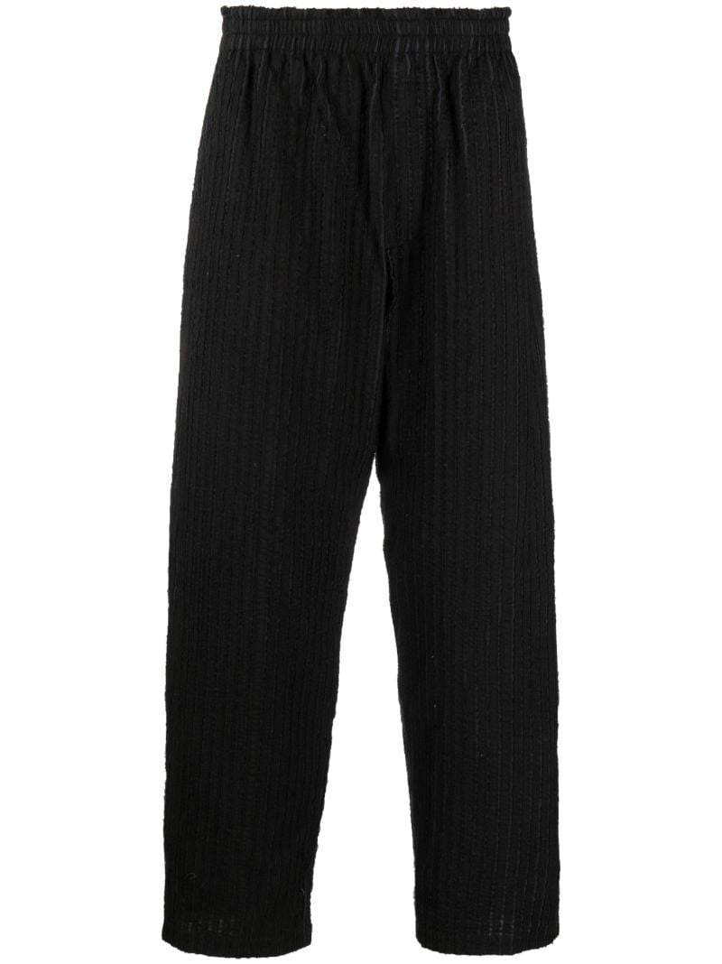 Black Striped Cotton Trousers