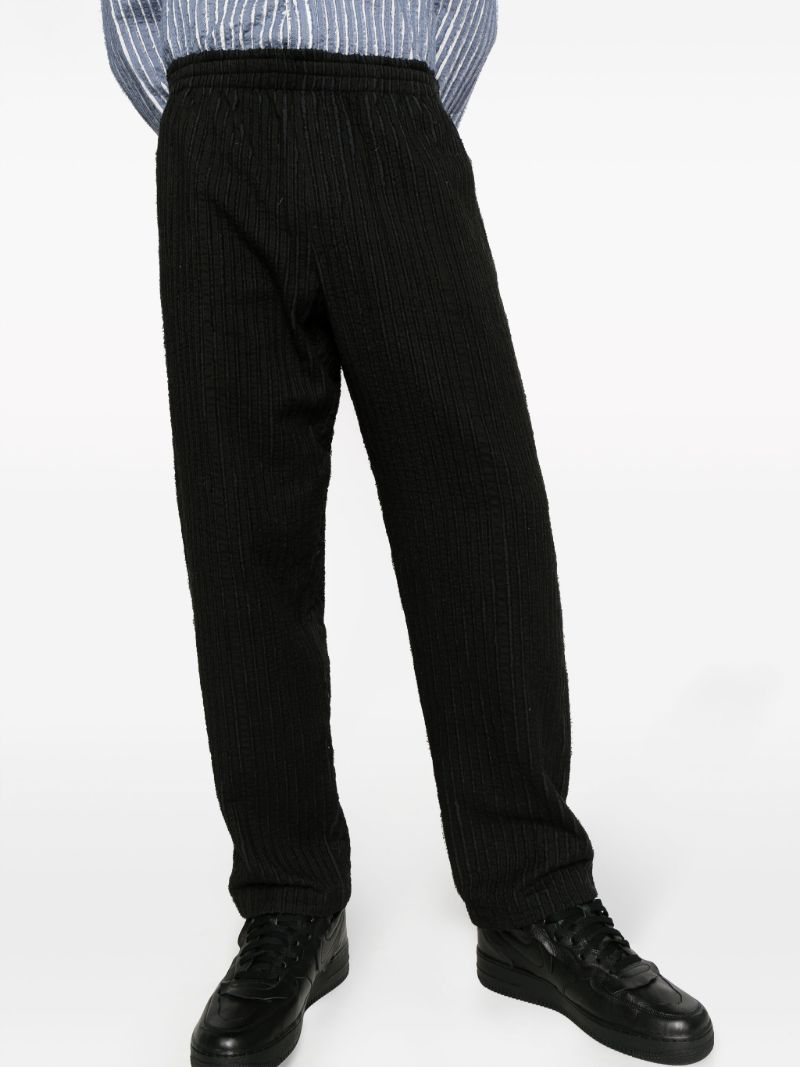Black Striped Cotton Trousers