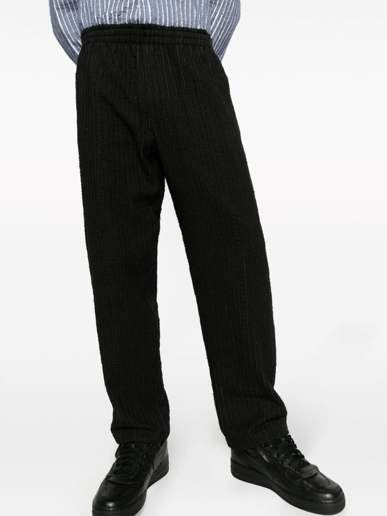 Black Striped Cotton Trousers