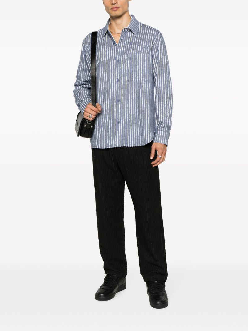 Black Striped Cotton Trousers