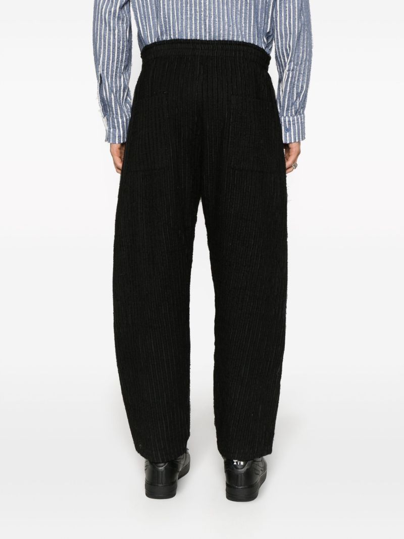 Black Striped Cotton Trousers