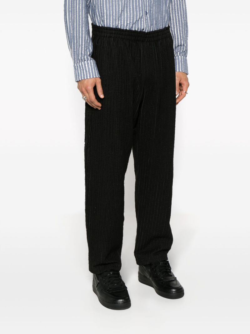 Black Striped Cotton Trousers
