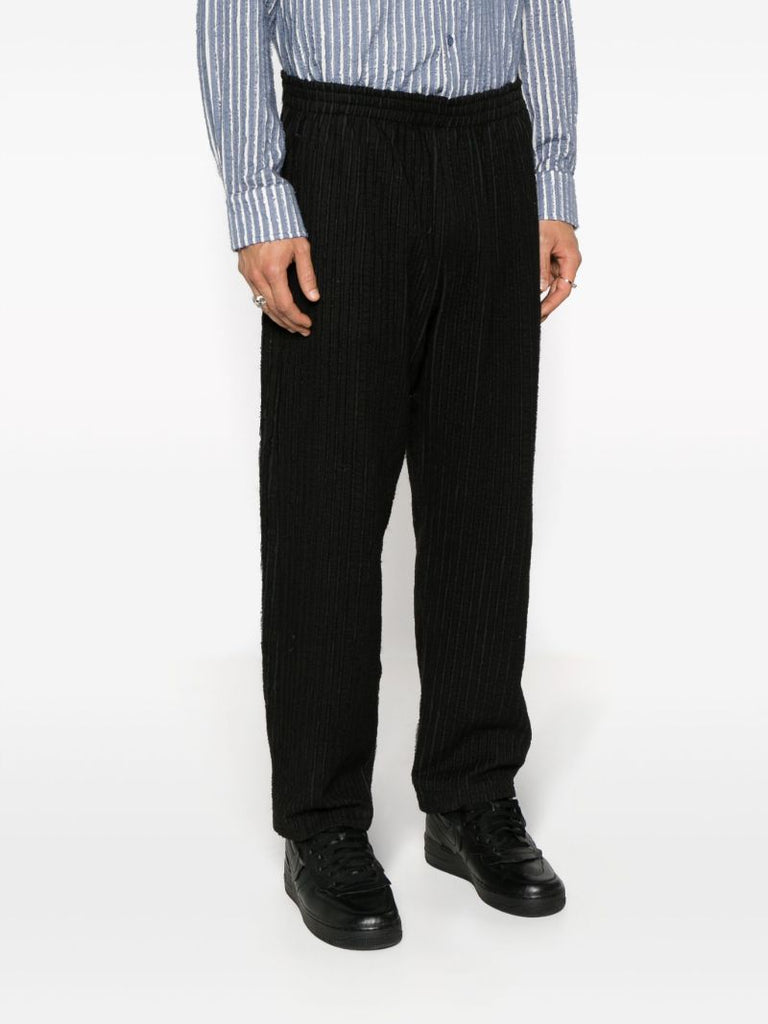 Black Striped Cotton Trousers