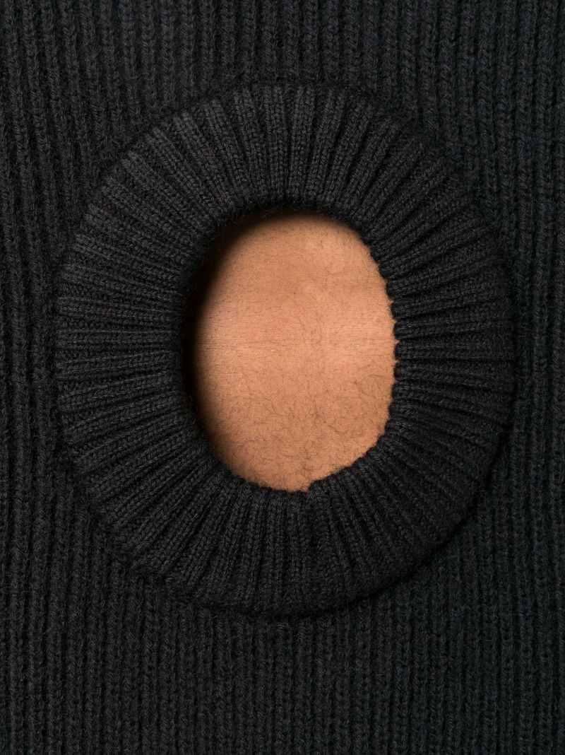 Black Cut-out Organic-wool Sweater
