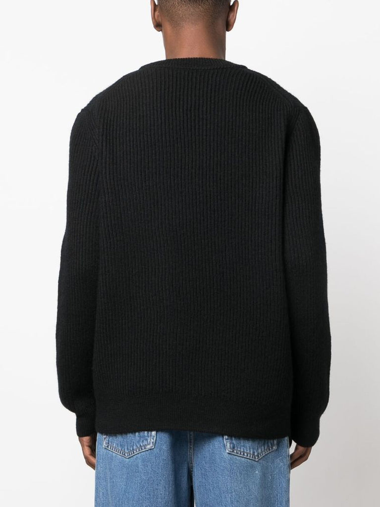 Black Cut-out Organic-wool Sweater
