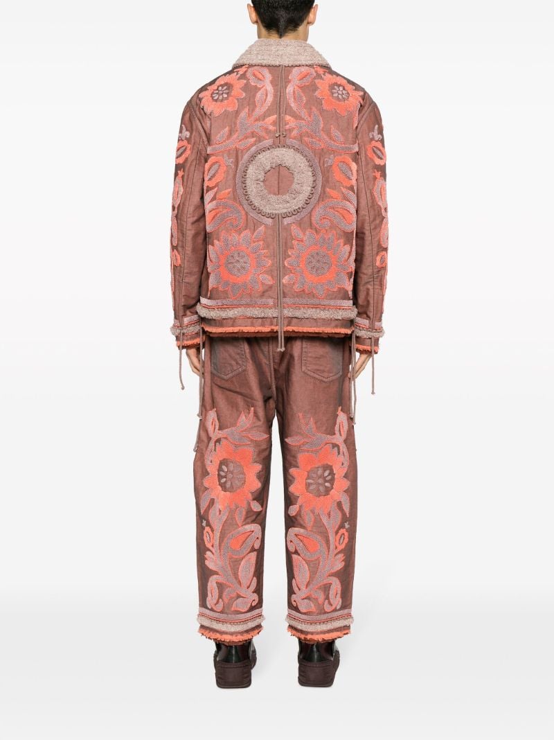 Orange Tapestry Patchwork Shirt Jacket