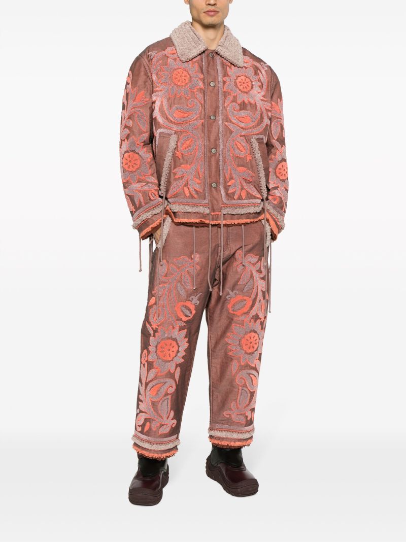 Orange Tapestry Patchwork Shirt Jacket