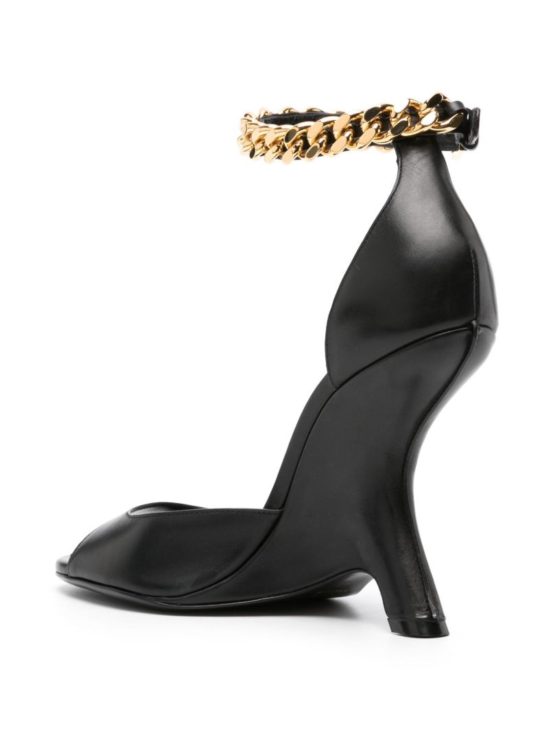 Black 105 Wedge Leather Sandals