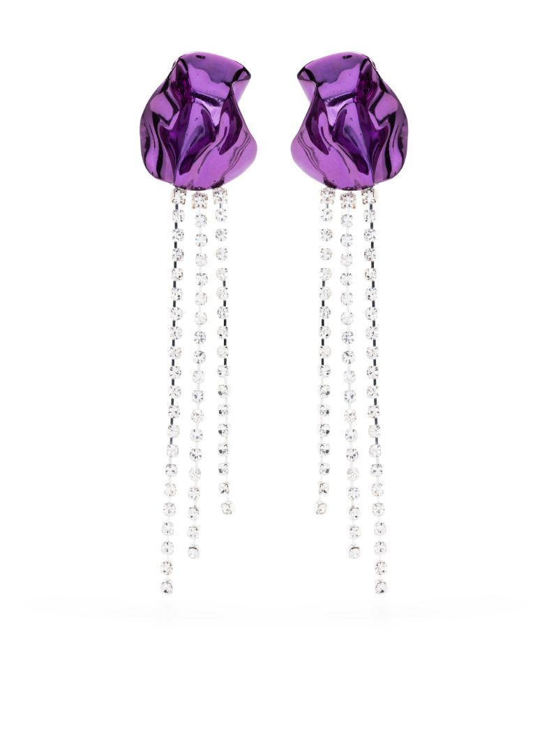 Purple Georgia Crystal Drop Earrings