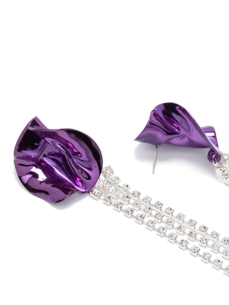 Purple Georgia Crystal Drop Earrings