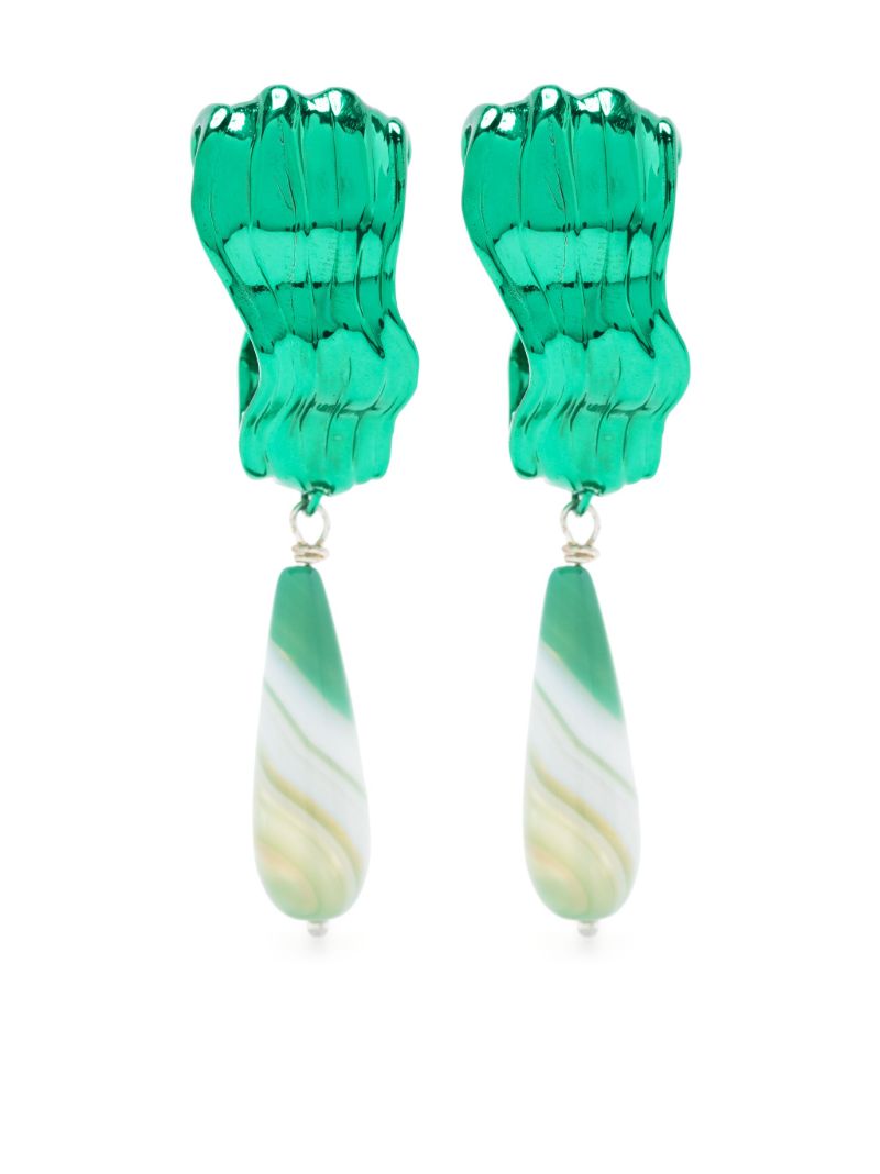 Green Dune Agate Drop Earrings