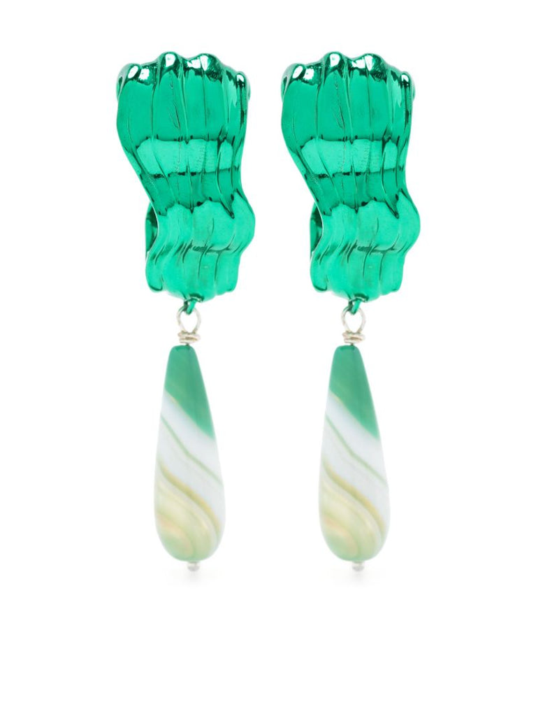 Green Dune Agate Drop Earrings