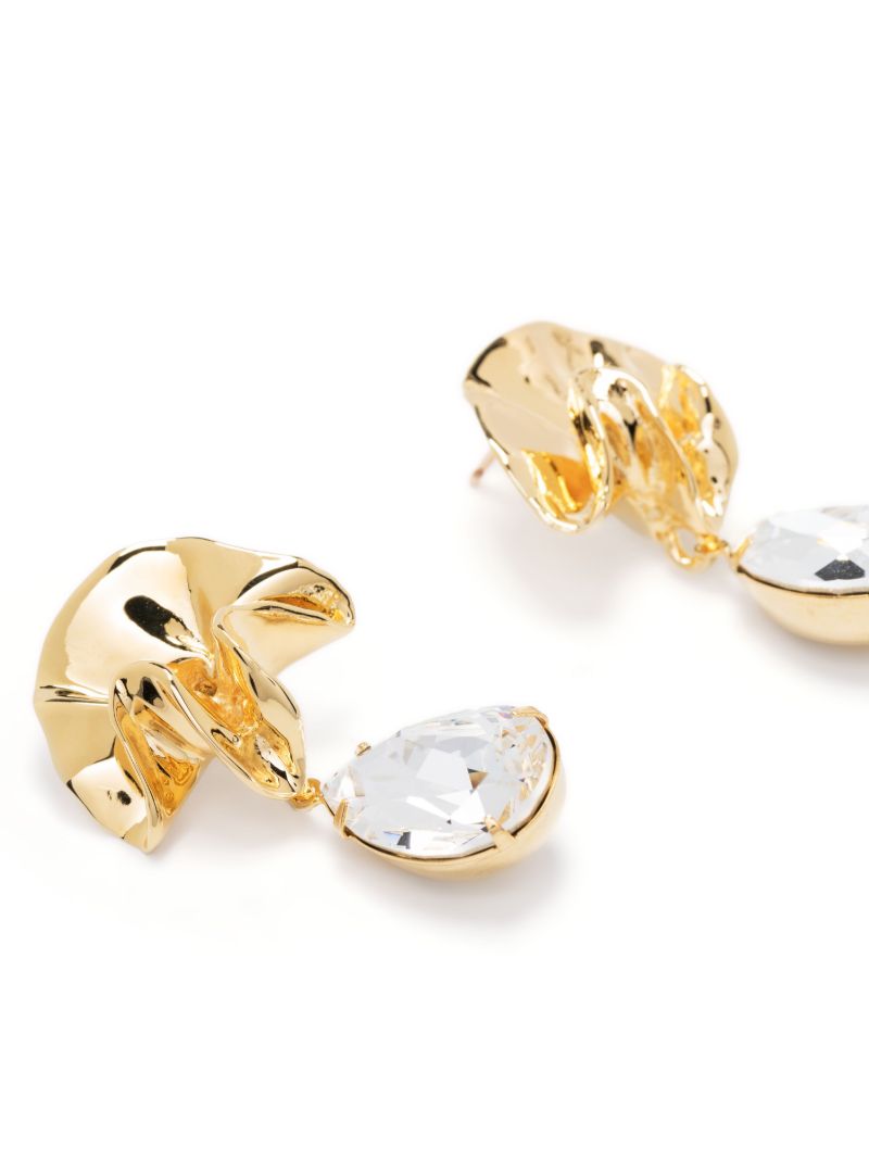 Gold-tone Delphin Crystal Drop Earrings