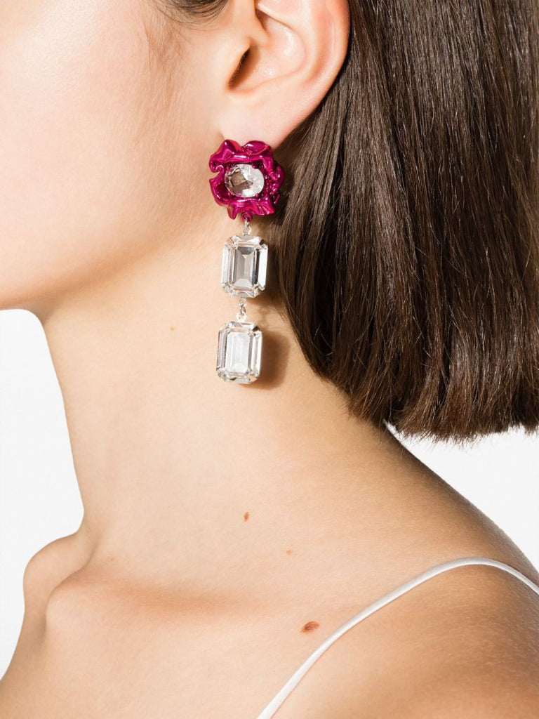 Sterling Silver Ada Crystal Drop Earrings