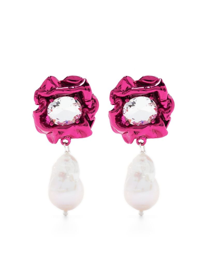 Pink Lola Pearl Drop Earrings