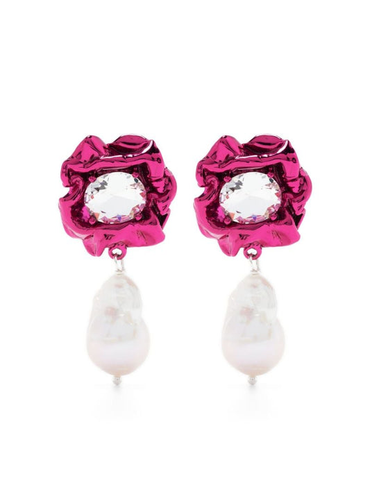 Pink Lola Pearl Drop Earrings