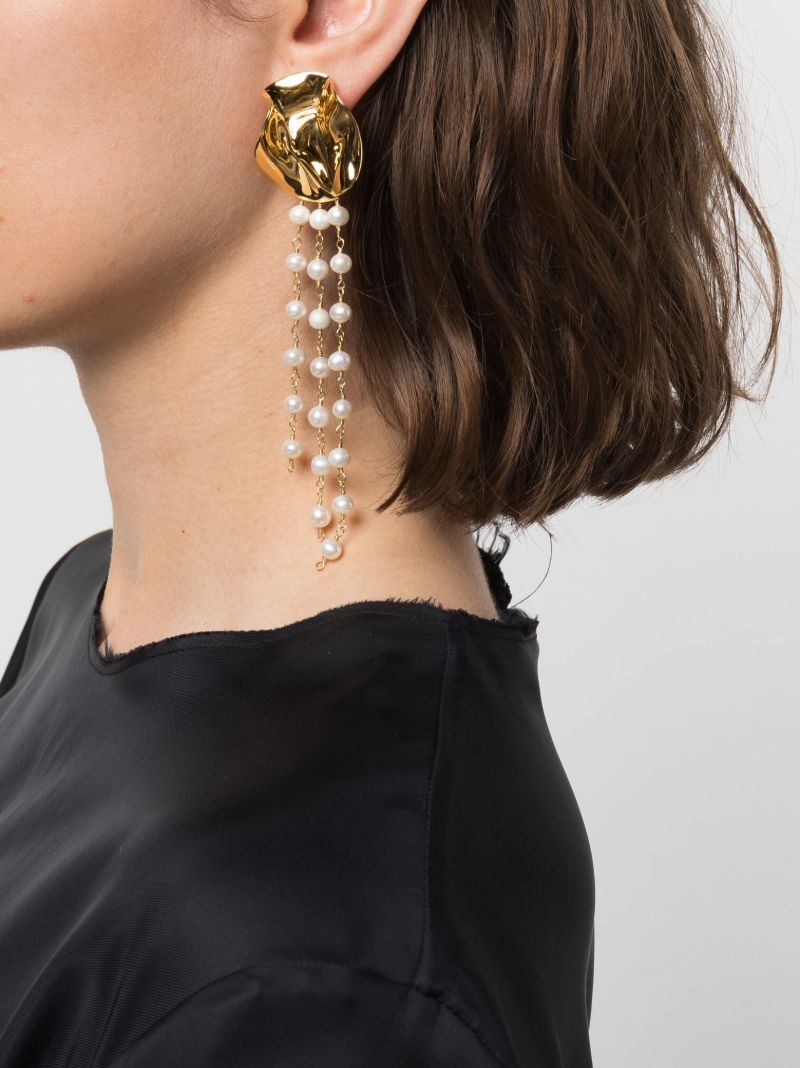 Gold-plated Georgia Pearl Drop Earrings