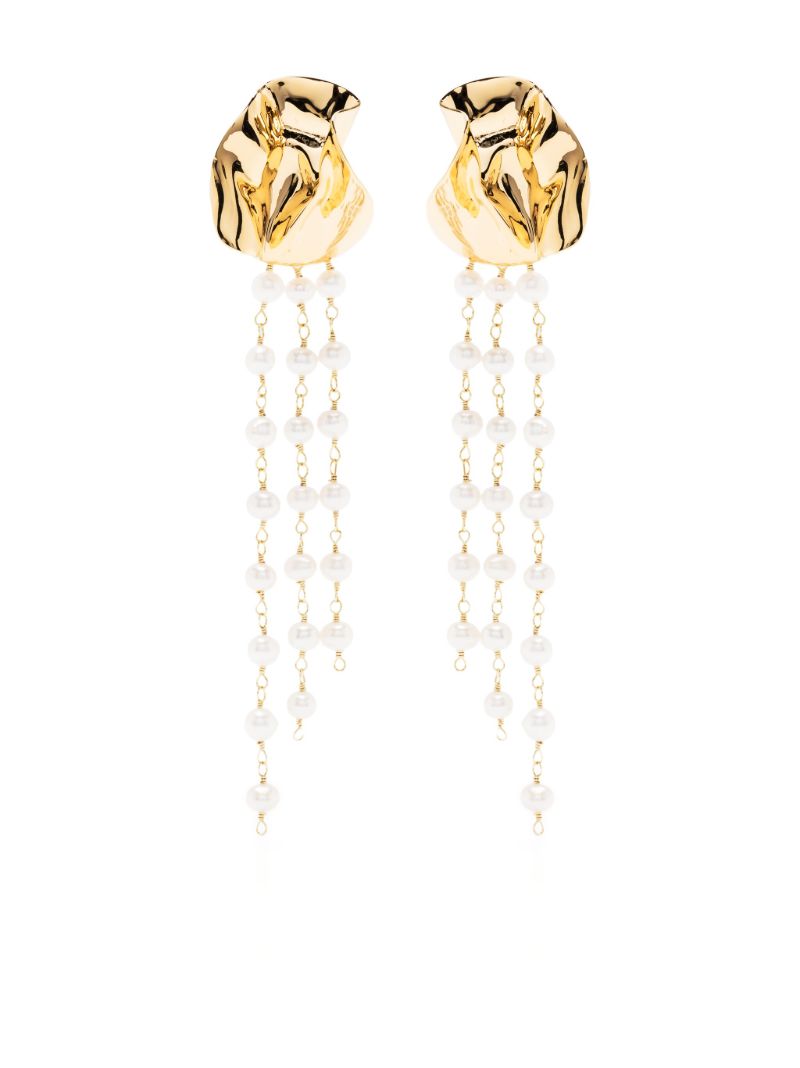 Gold-plated Georgia Pearl Drop Earrings