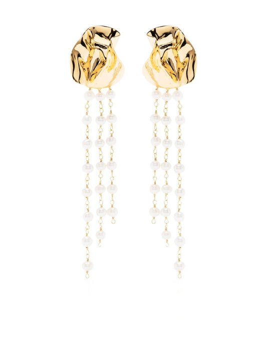 Gold-plated Georgia Pearl Drop Earrings