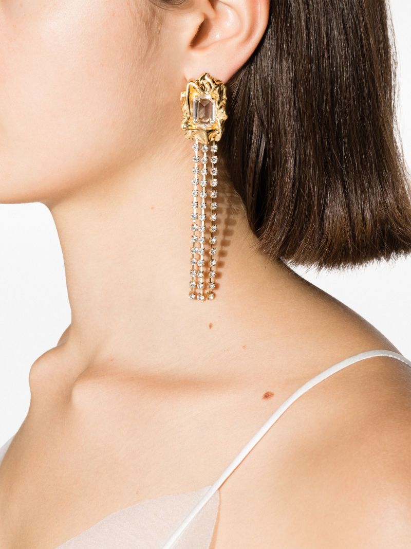 Gold-plated Maude Crystal Drop Earrings