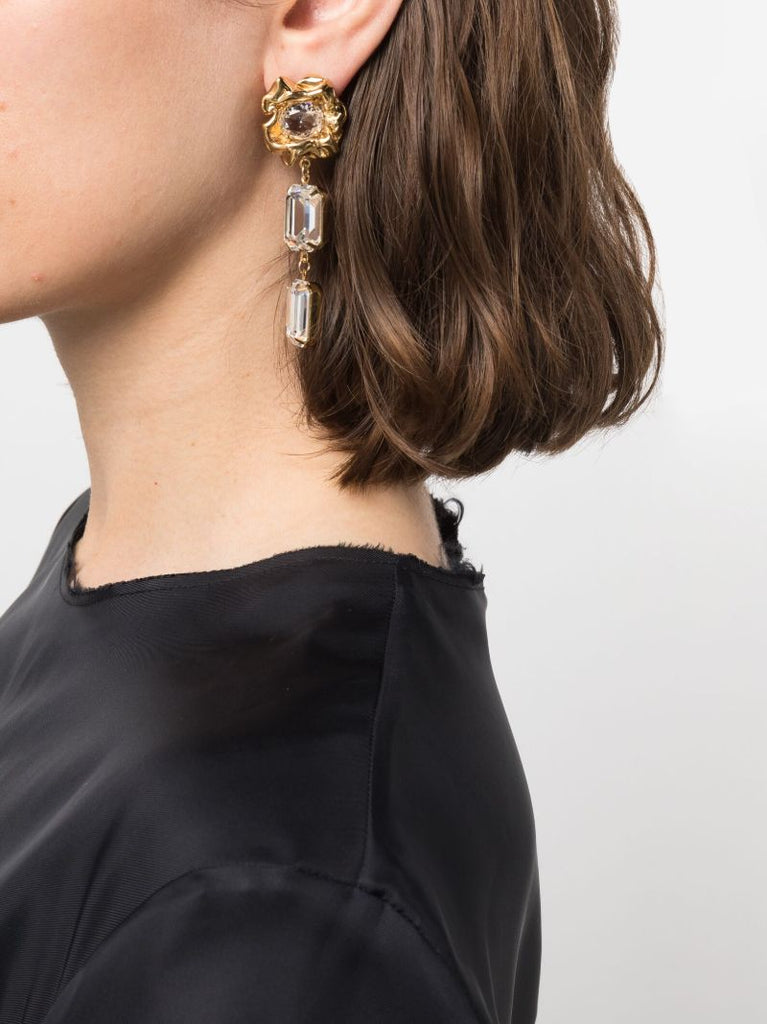 Gold-tone Ada Crystal Drop Earrings