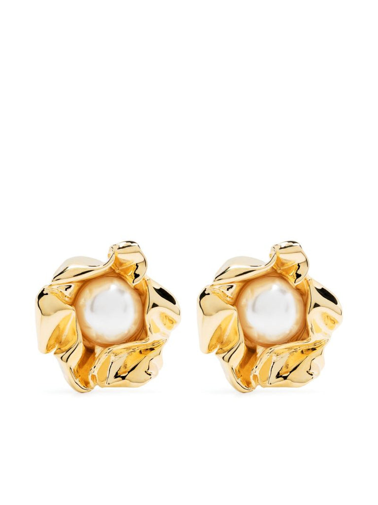 Gold-plated Titania Faux-pearl Stud Earrings