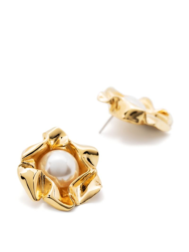 Gold-plated Titania Faux-pearl Stud Earrings