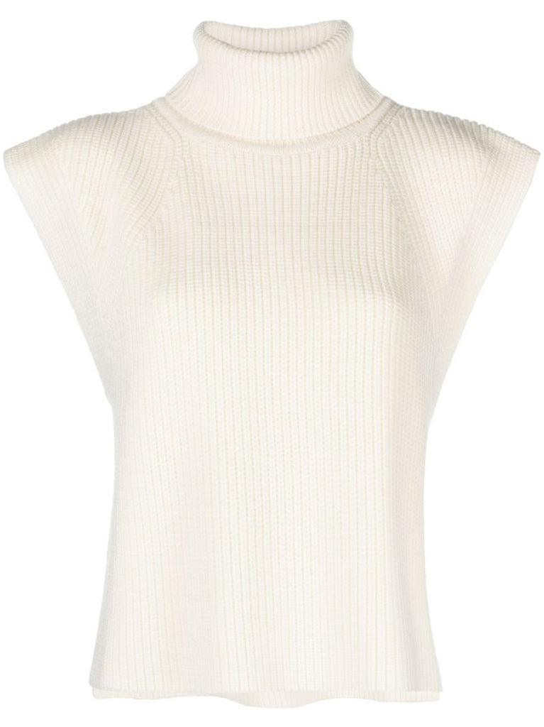 White Megani Ribbed-knit Vest