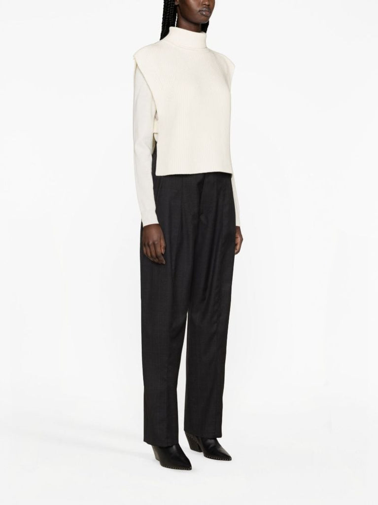 White Megani Ribbed-knit Vest