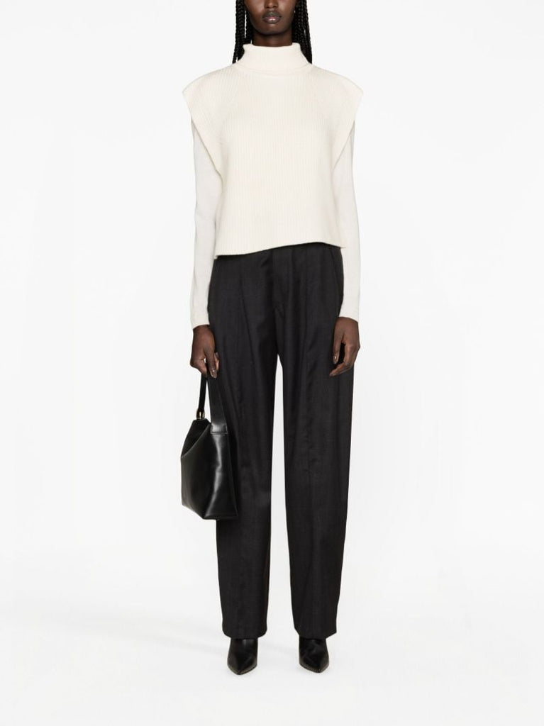 White Megani Ribbed-knit Vest