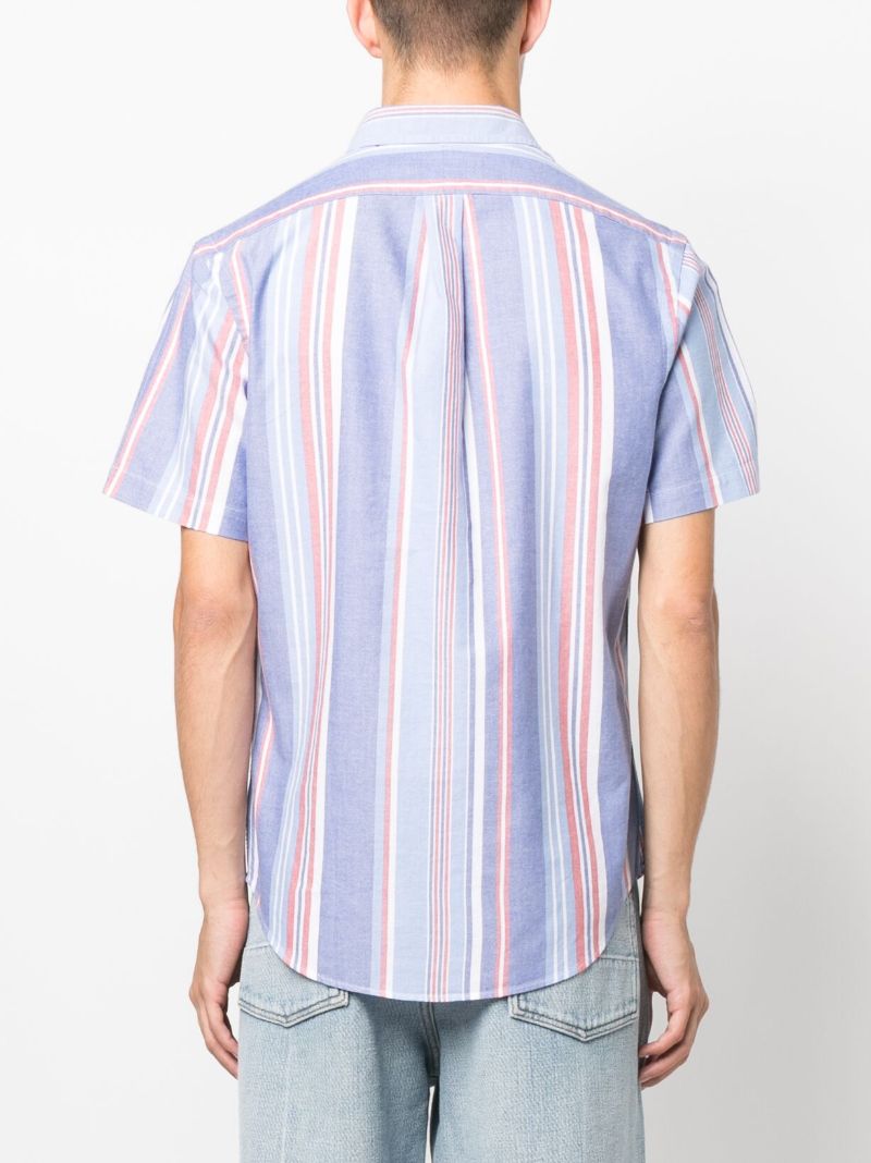 Purple Polo Pony Striped Cotton Shirt