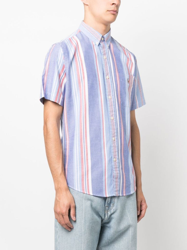 Purple Polo Pony Striped Cotton Shirt