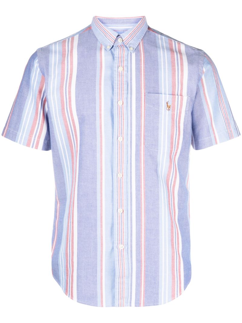 Purple Polo Pony Striped Cotton Shirt
