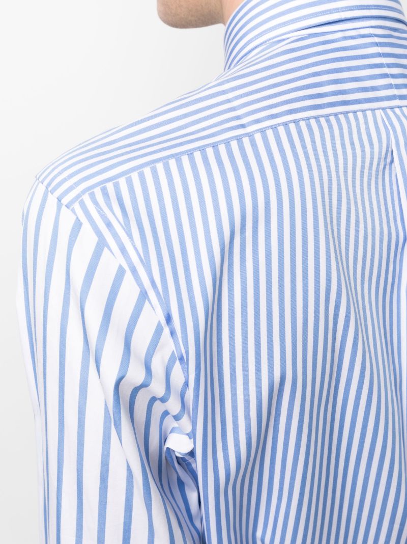 Blue Striped Long-sleeve Cotton Shirt