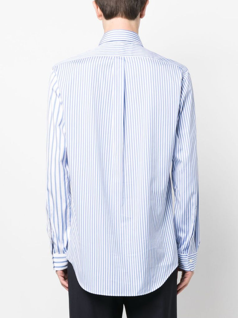 Blue Striped Long-sleeve Cotton Shirt